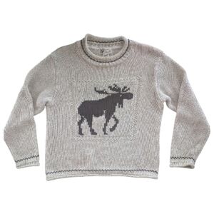 Cotton Country Knit Moose Roll Neck Sweater Women's Small